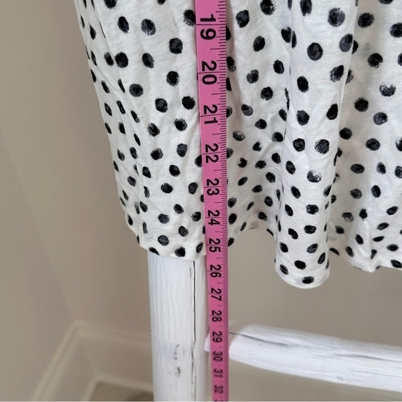 Who What Wear Cream and Black Polka Dot Linen Blend Short Sleeve Shirt Sz L - Picture 9 of 9